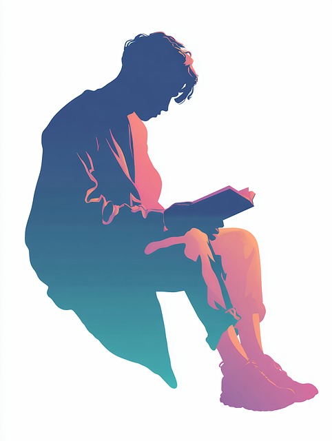 Free woman reading book illustration