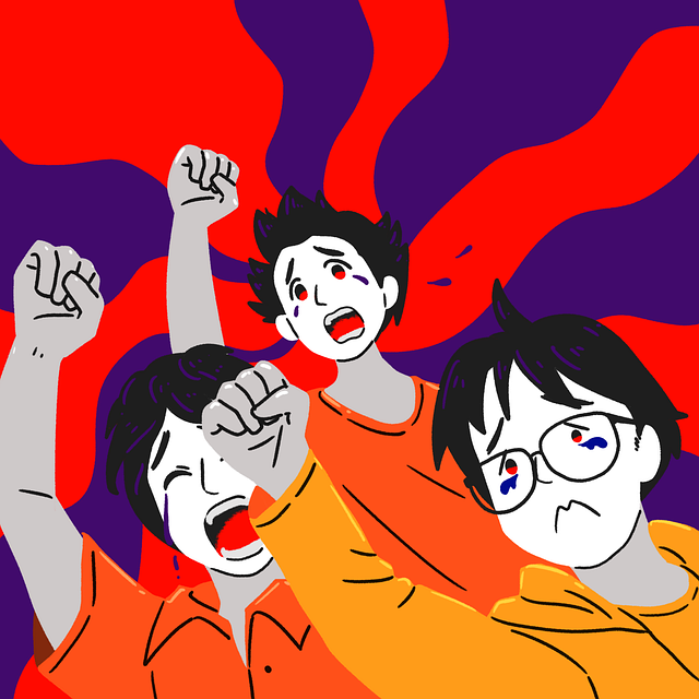 Free unhappy fight sad illustration