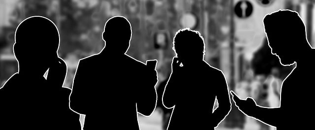 Free phones calling silhouettes illustration
