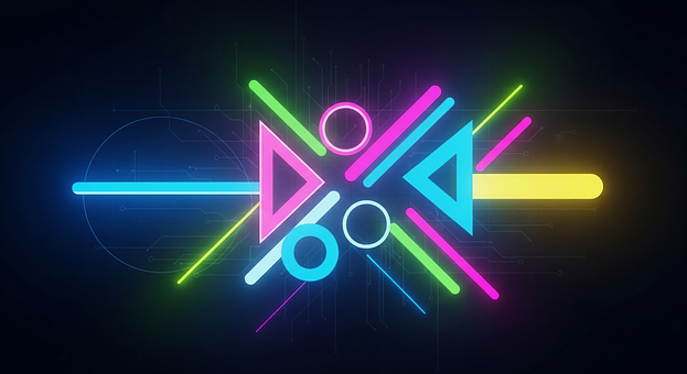 Neon, Abstrakt, Geometrisch, Glühend