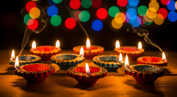 Diwali, Festival, Lichter, Lampen