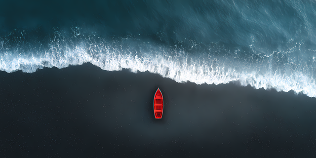 Free boat red boat ocean illustration