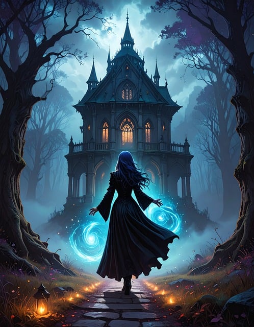 Free witch magic fantasy illustration