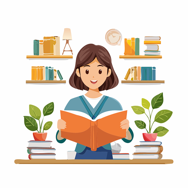 Free library reading education vector