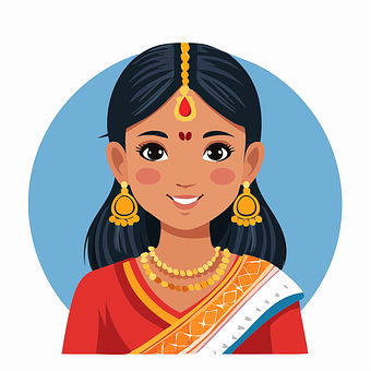 Mädchen, Sari, Schmuck