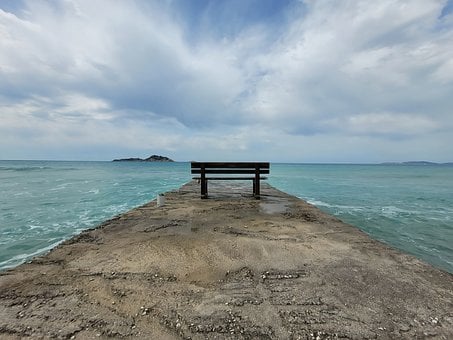Bank, Meer, Himmel, Entspannen Sie Sich