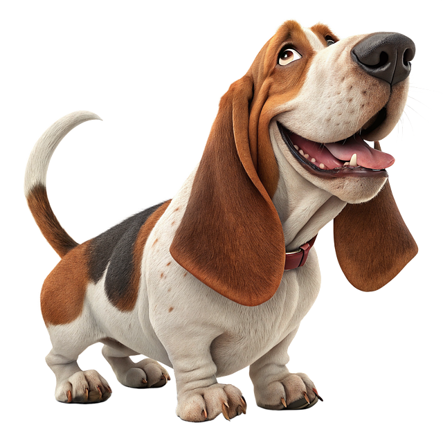 Free ai generated basset basset hound illustration