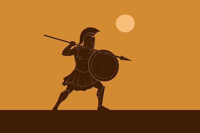 Free ancient greek spartan warrior silhouette vector