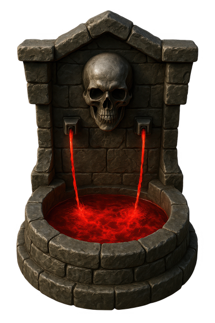 Free gothic fountain skull fountain fantasy horror illustration