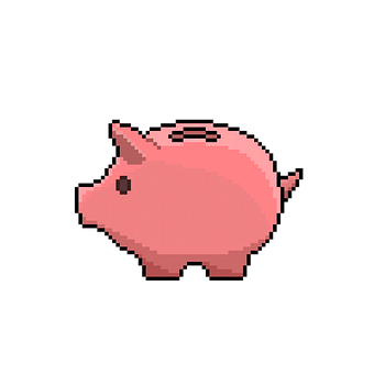 Free Pixel Art Pixel Piggy Bank photo and picture