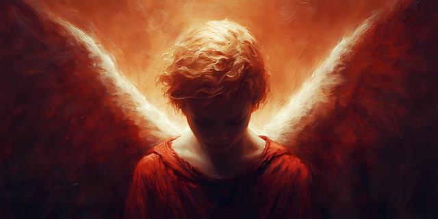 Free ai generated angel fiery illustration
