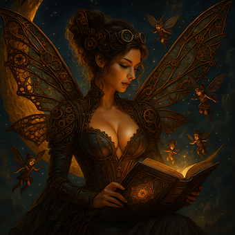 Free Steampunk Fairy Fantasy Art illustration and picture