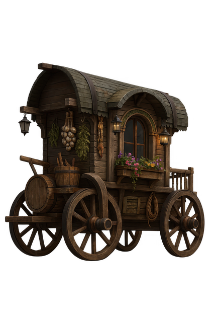Free wooden wagon vintage cart rustic carriage illustration