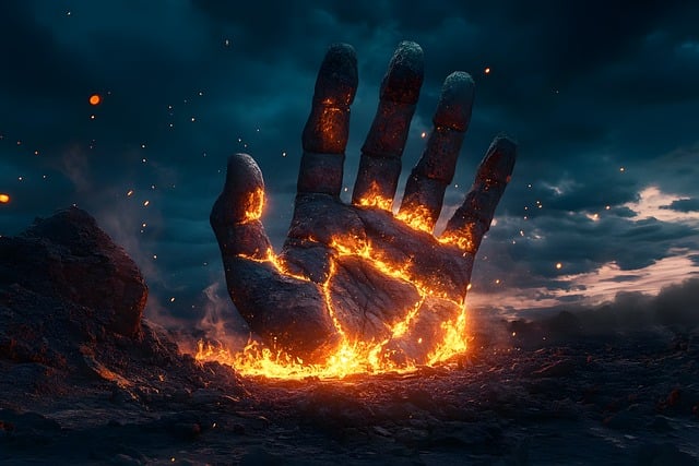 Free hand giant fire illustration
