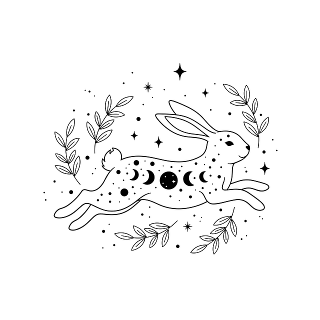 Free hare rabbit moon vector