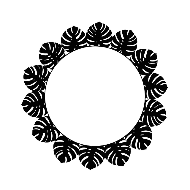 Free monstera leaves frame vector