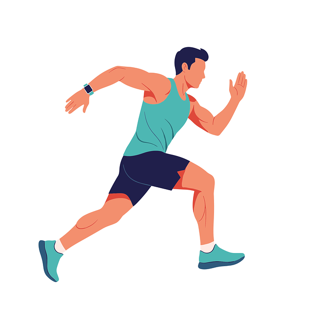 Free running athlete sprint illustration