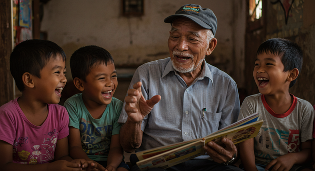 Free Grandfather Children illustration and picture