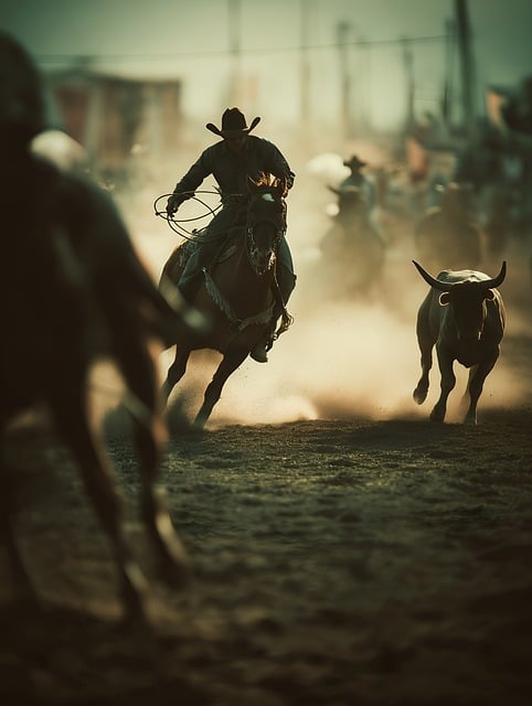 Free rodeo cowboy horse illustration