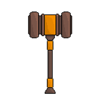 Free Pixel Art Pixel Gavel illustration and picture
