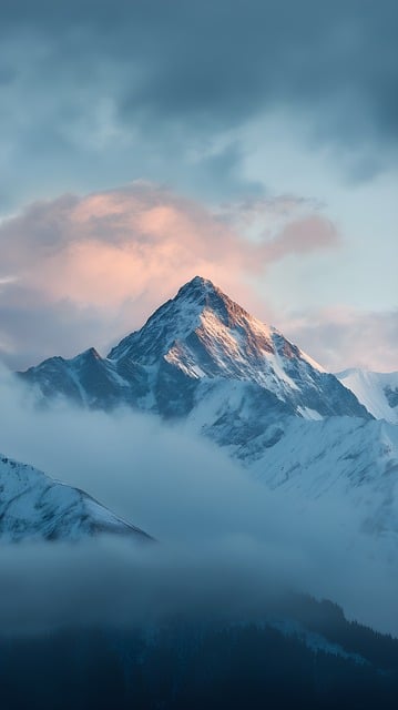Free mountain snow-capped alpine illustration