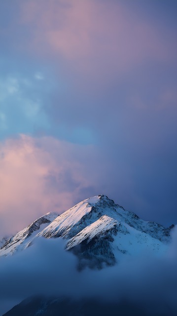 Free snow-capped mountain alpine illustration