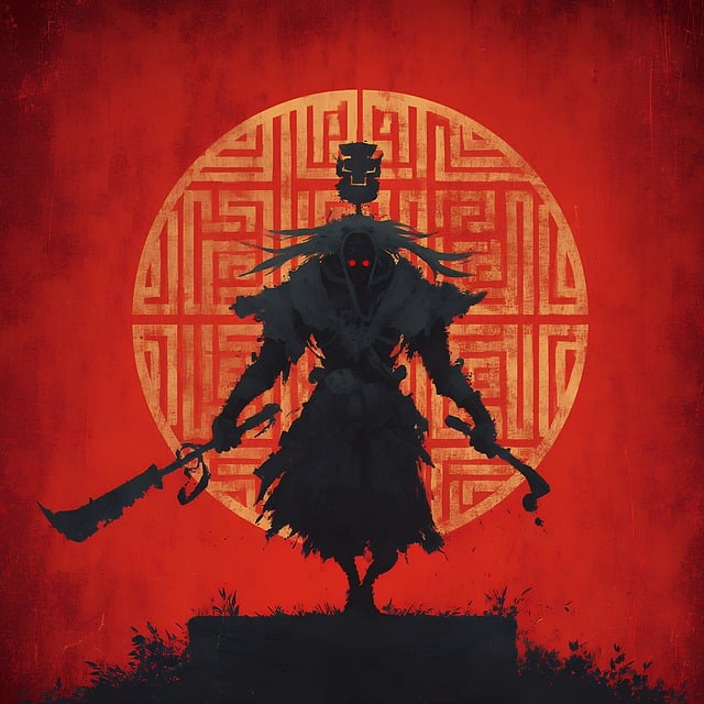 Free ai generated warrior silhouette illustration