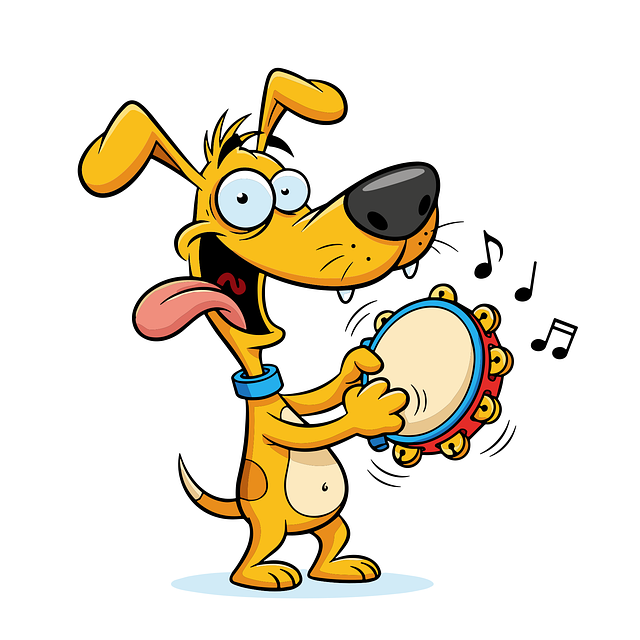 Free cartoon dog music vector