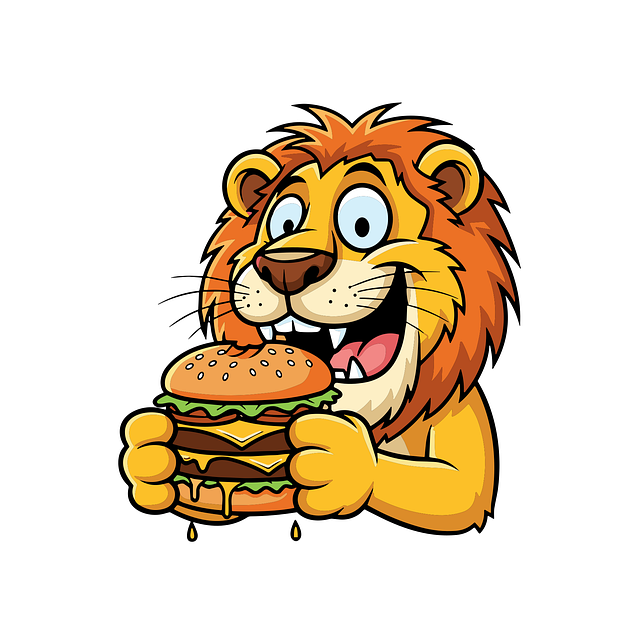 Free ai generated lion food vector