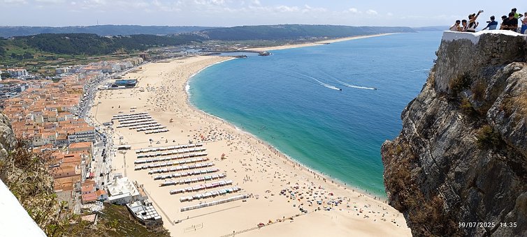 Portugal, Nazar, Meer, Strand, Blau