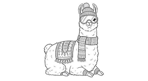 Free Llama Alpaca illustration and picture