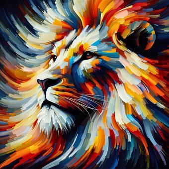 Pintura, Color, Diseño, León, Animal