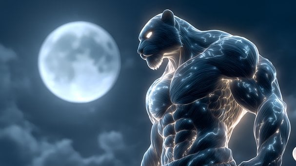 Tigru, Luna, Lumina Lunii, Noapte