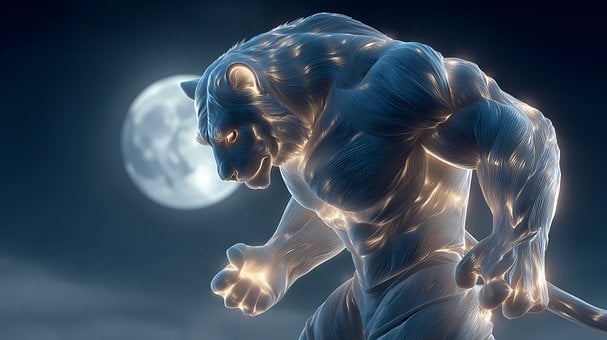Tigru, Luna, Lumina Lunii, Noapte