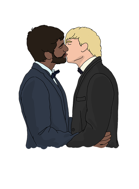 Free grooms couple wedding illustration