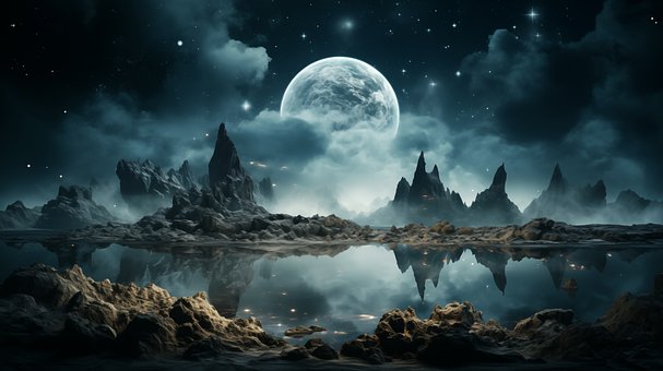 Noapte, Luna, Lumina Lunii, Natura, Cer