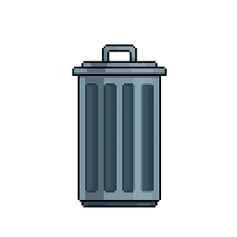Free Pixel Trash Can Metal Trash Can illustration and picture