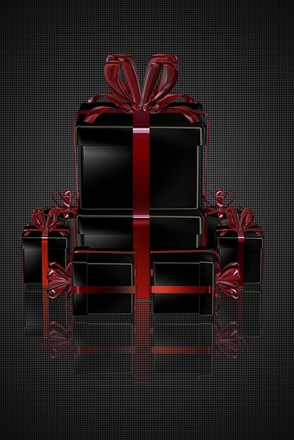 Free black gifts red ribbons elite background illustration