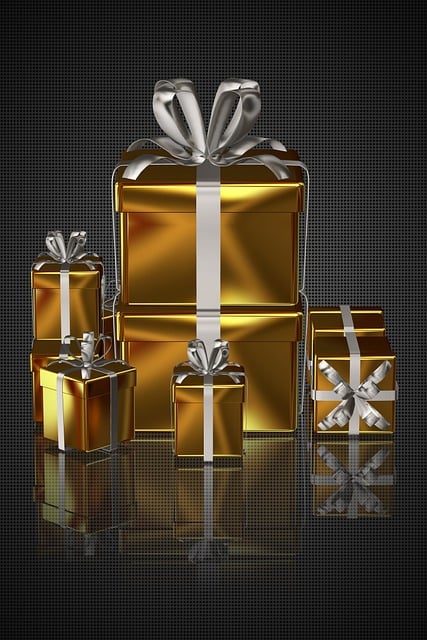 Free gold gifts silver ribbons unique background illustration