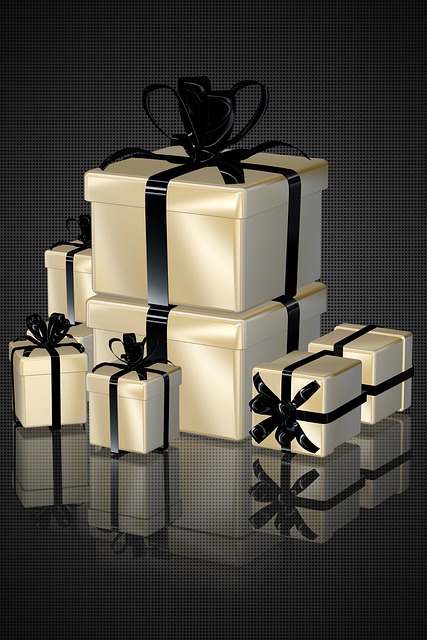 Free white gifts black ribbons exclusive background illustration