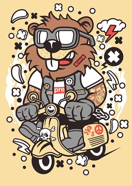 Free beaver racer shirt t-shirt design graphic tee design illustration