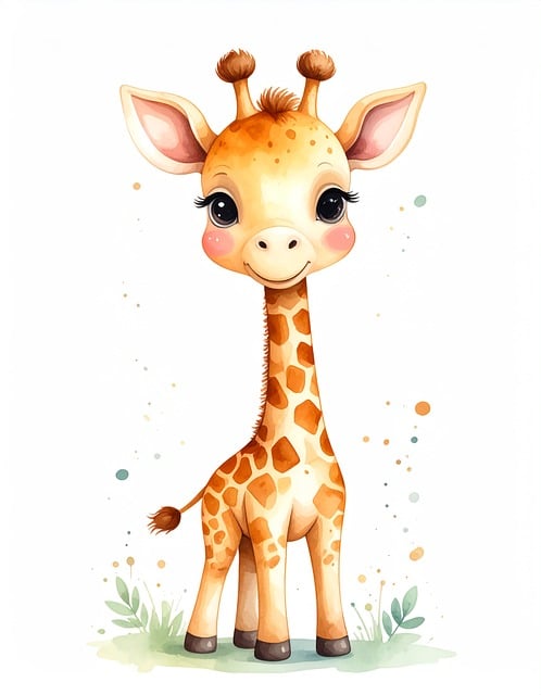 Free giraffe animal cartoon illustration