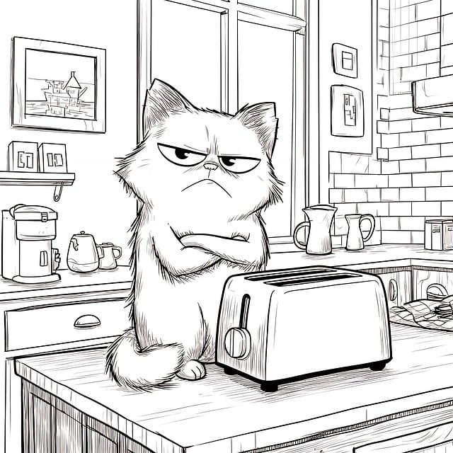 Free cat grumpy angry illustration