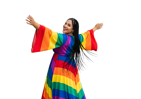 Kvinne, Kjole, Regnbue, Stolthet, Lgbtq