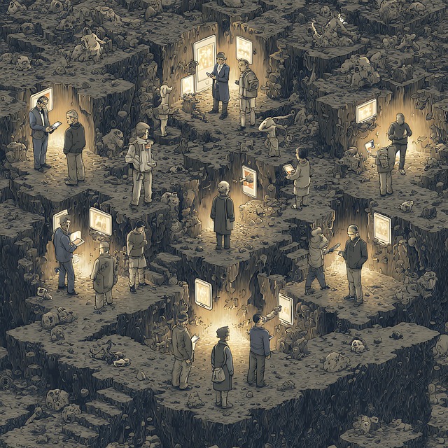 Free people screens underground illustration