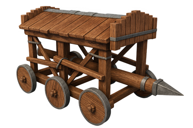 Free battering ram medieval weapon siege weapon illustration