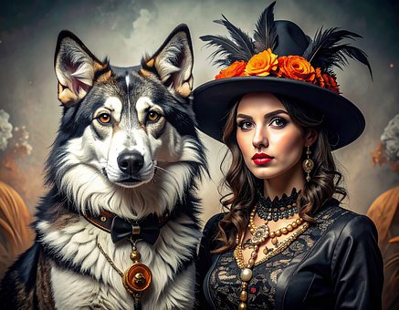 Free Woman Wolf illustration and picture