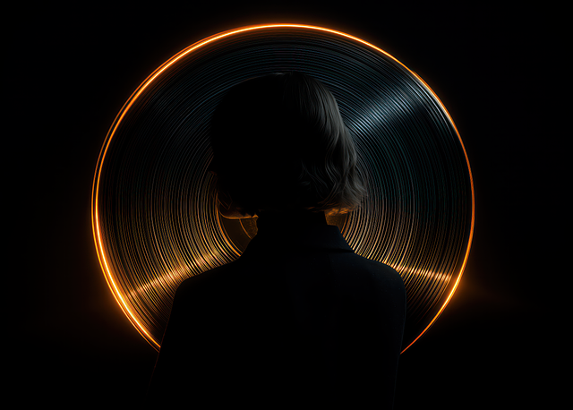 Free music vinyl record retro illustration