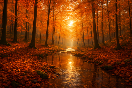 Herbst, Wald, Goldene Stunde