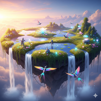 Free Floating Island Sky Island illustration and picture